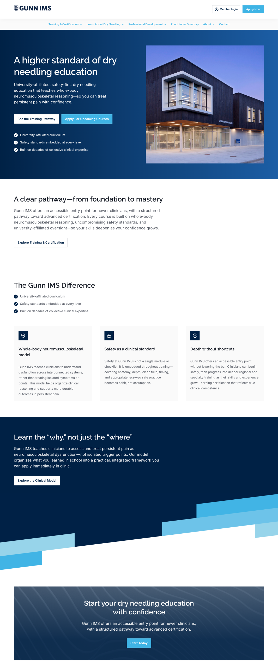Gunn IMS homepage design